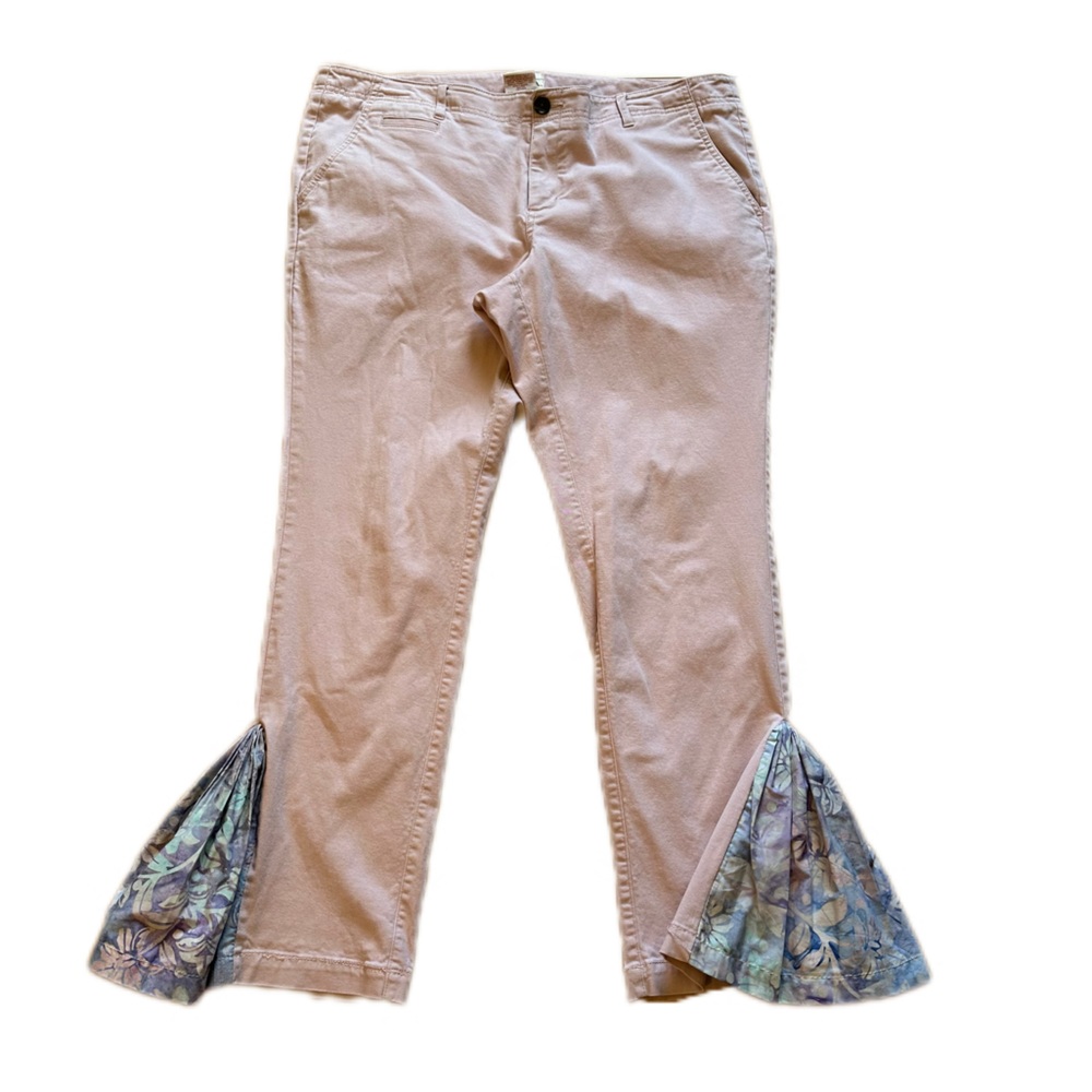 Hand Crafted Blush Flare Pants Merona stretch cropped 14 modern fit pink cotton